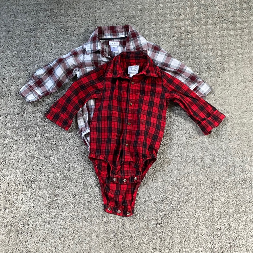 12 month boys dress shirt onsies